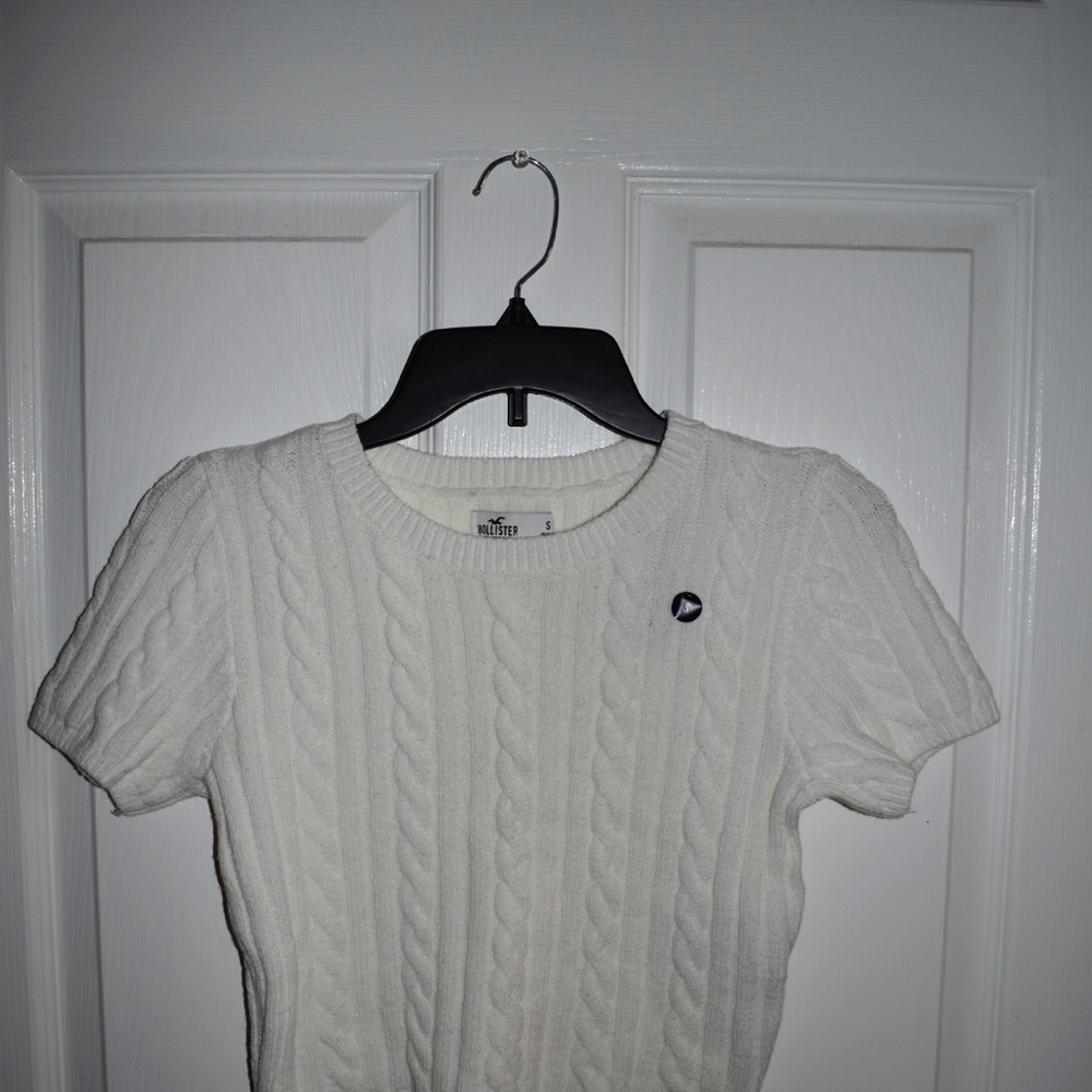 Hollister ribbed crop short sleeve top